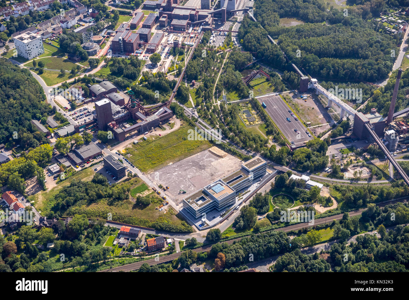 Zollverein, un site du patrimoine mondial, Essen-Katerberg Zollverein, Essen, Nordrhein-Westfalen, Allemagne, vue aérienne, vue aérienne, la photographie aérienne, l'AERI Banque D'Images