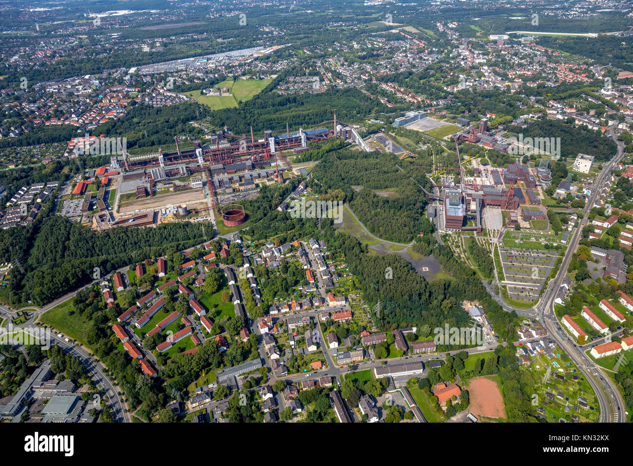 Cokerie Zollverein, Patrimoine de l'Essen-Katerberg Zollverein, Essen, Nordrhein-Westfalen, Allemagne, vue aérienne, vue aérienne, la photographie aérienne, Banque D'Images