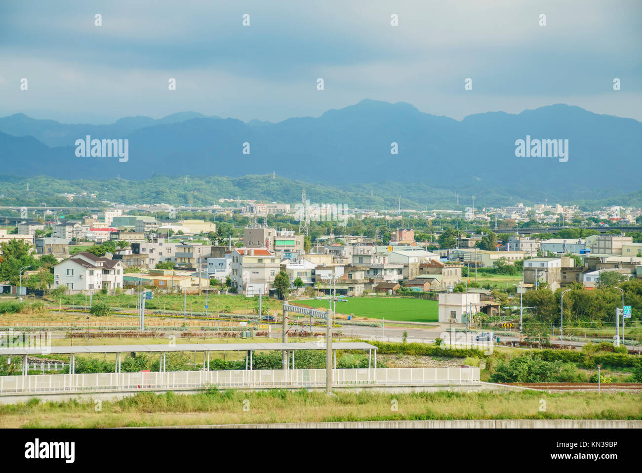 Scène rurale autour de Miaoli gare haute vitesse à Taiwan Banque D'Images
