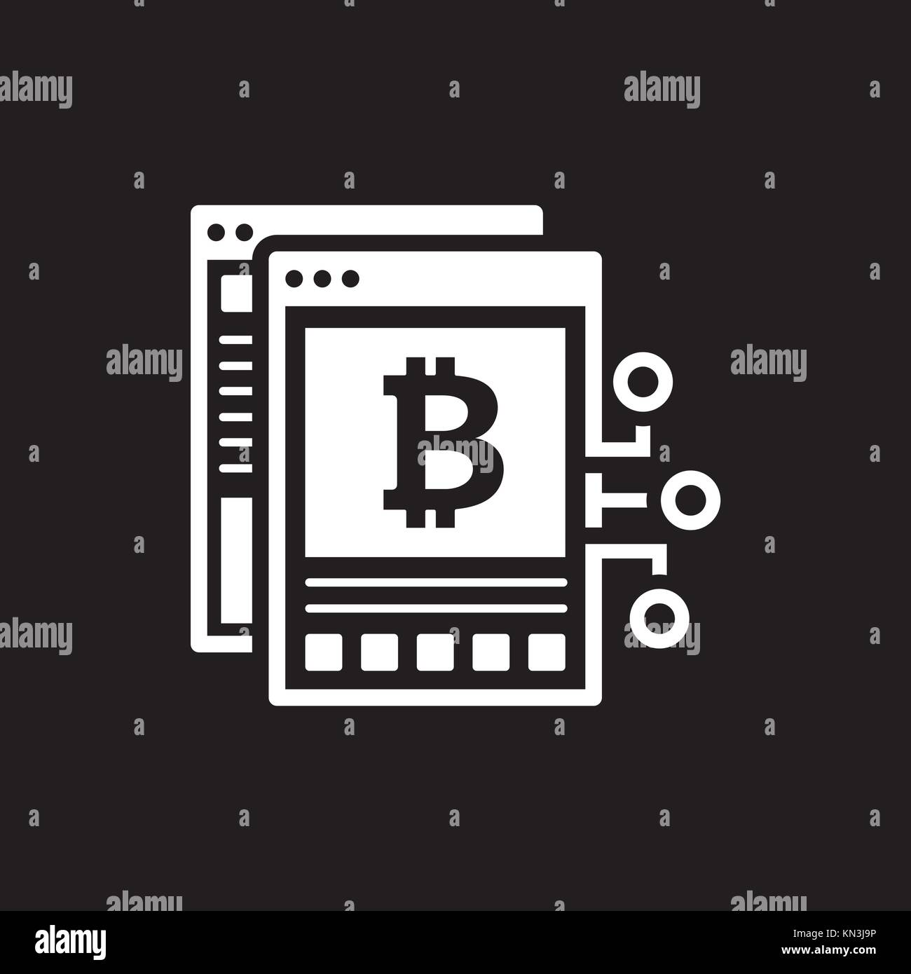 L'icône de papier blanc Bitcoin. Illustration de Vecteur