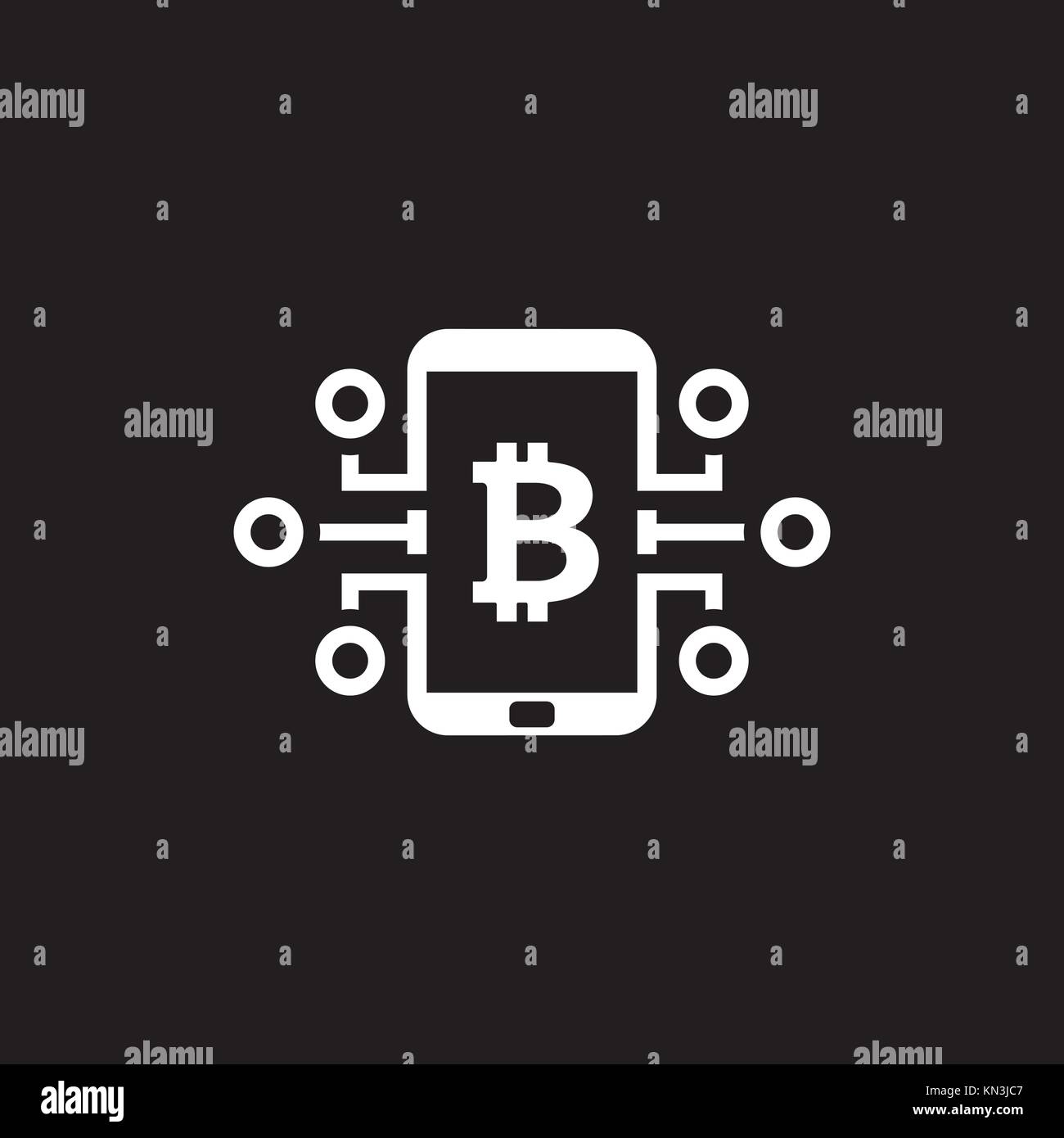 L'icône de l'argent numérique Bitcoin. Illustration de Vecteur