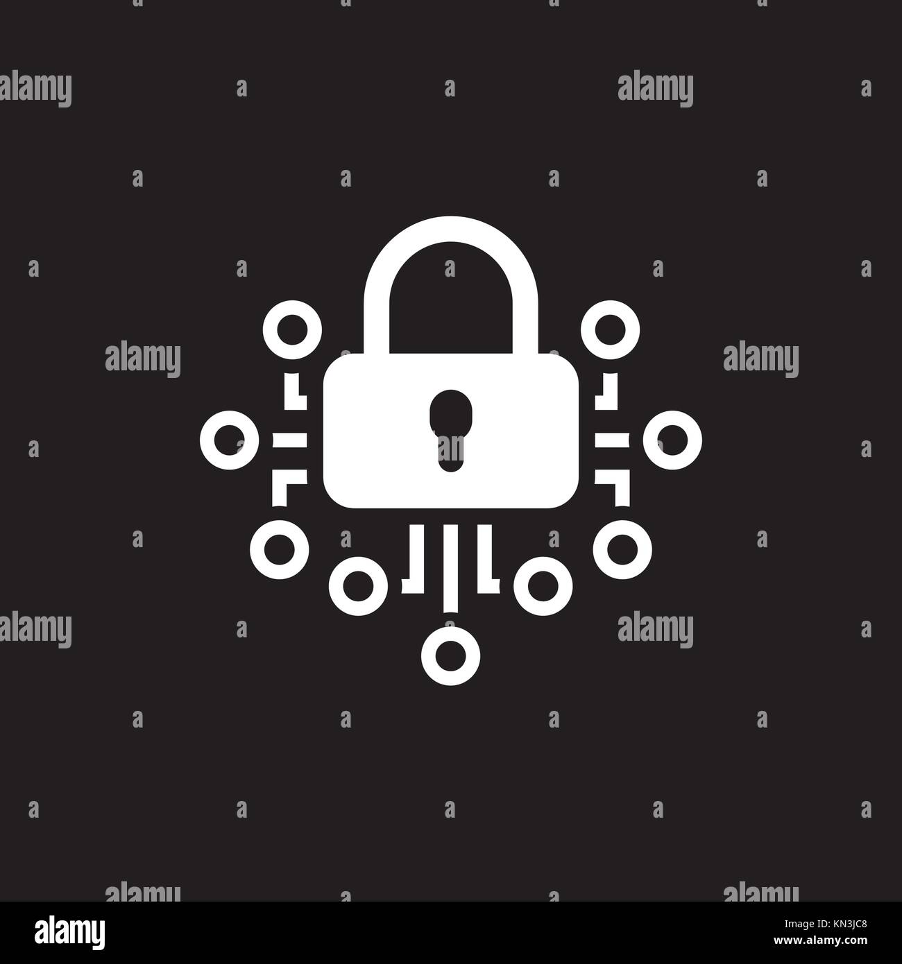 L'icône de la cryptographie. La technologie. Illustration de Vecteur