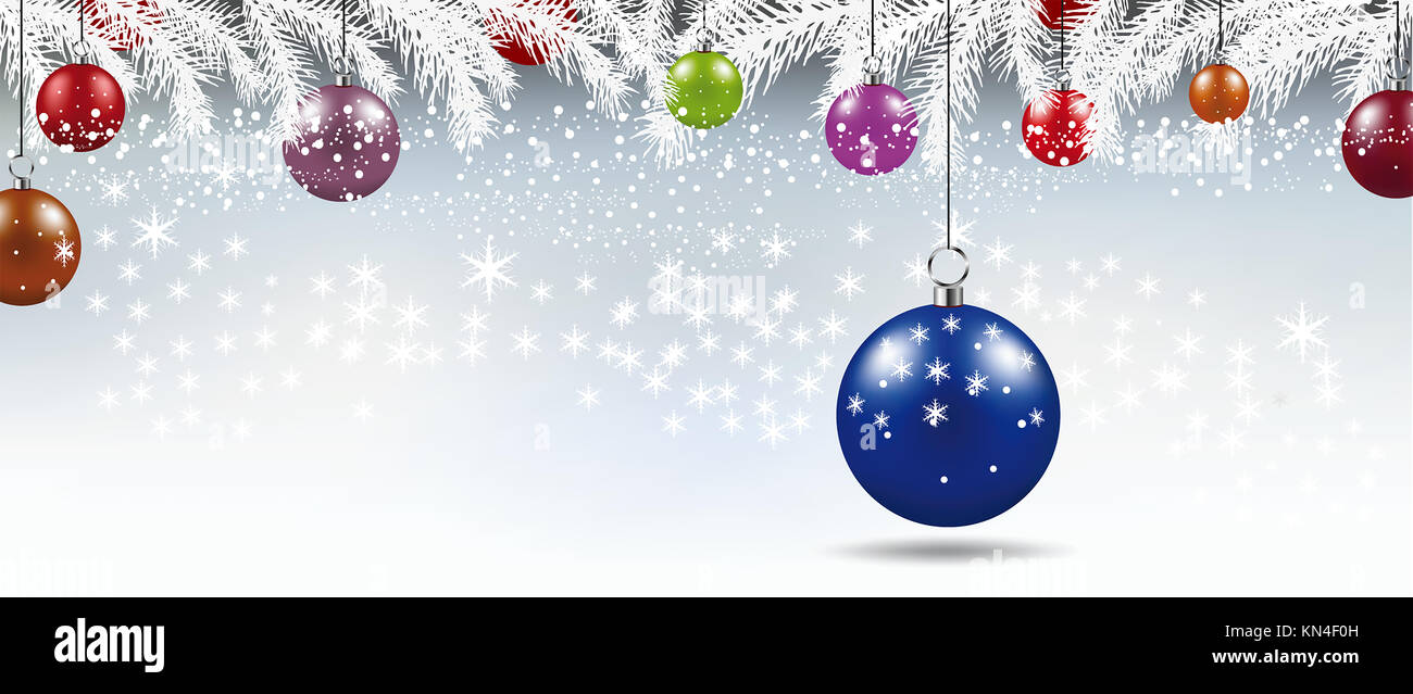 Arrière-plan avec des boules de Noël illustration Banque D'Images