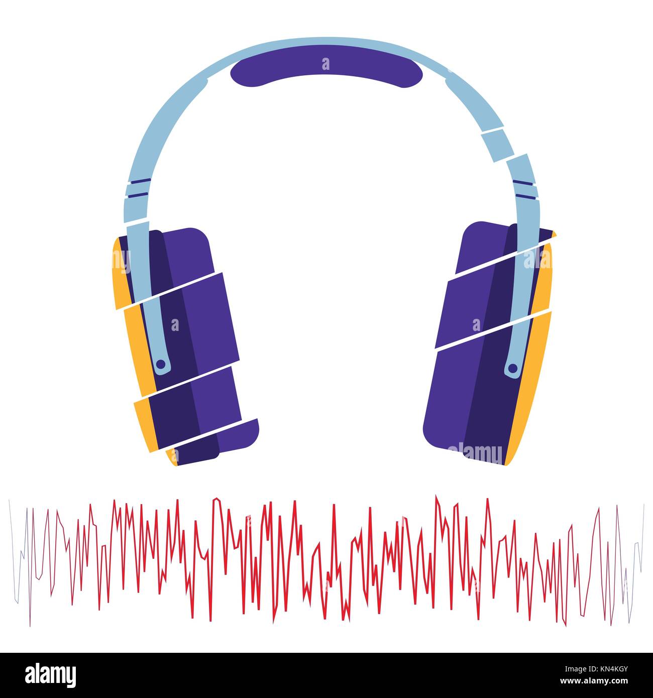 Modèle pour un flyer dans une discothèque. Le casque sur l'arrière-plan de la piste son. Illustration de Vecteur