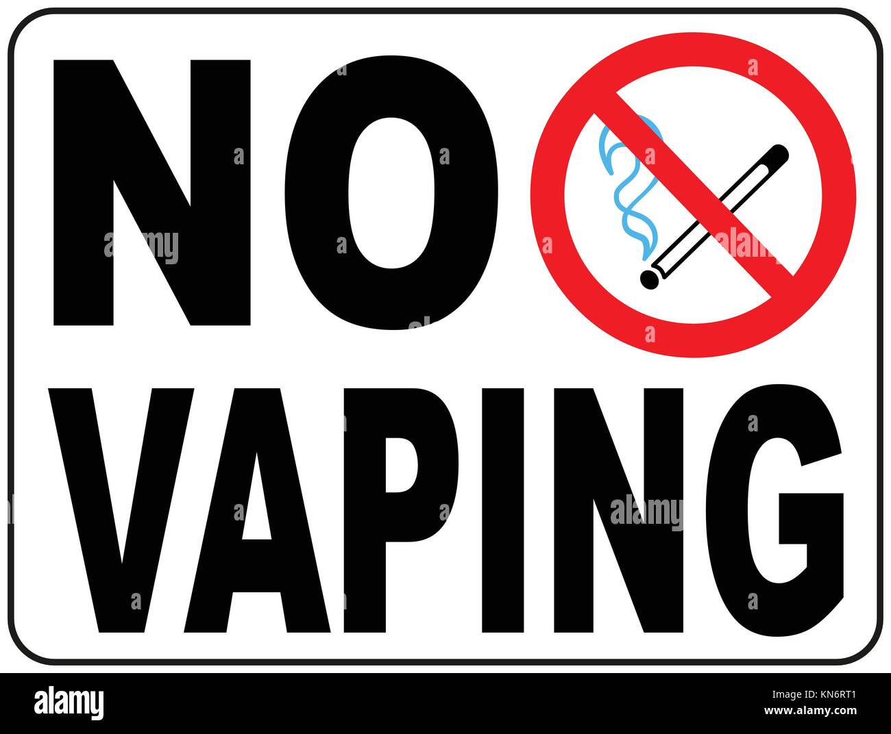 Vaping aucun signe. Ne pas fumer la cigarette électronique symbole. vector  illustration isolé sur blanc. avertissement interdit l'icône rouge pour les  lieux publics, prêt t Image Vectorielle Stock