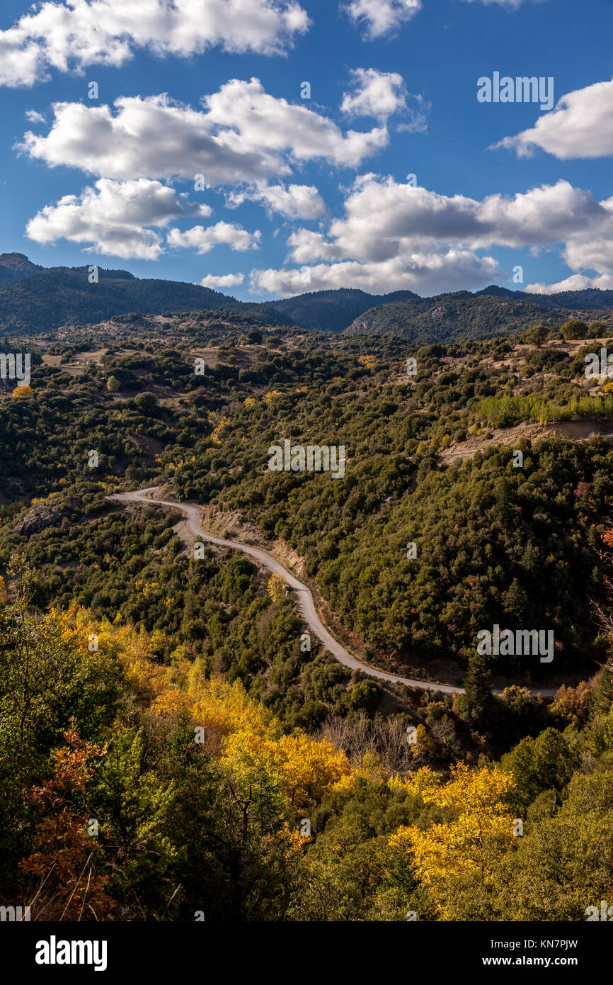 Beau paysage dans Nymfasia village, dans la région de Arcadia, Péloponnèse, Grèce. Banque D'Images