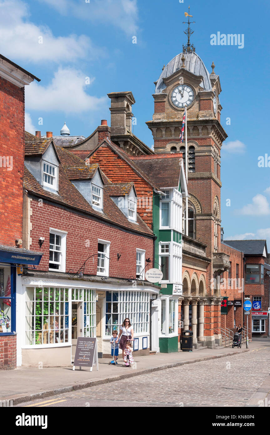 Hungerford Town Hall, High Street, Hungerford, Berkshire, Angleterre, Royaume-Uni Banque D'Images