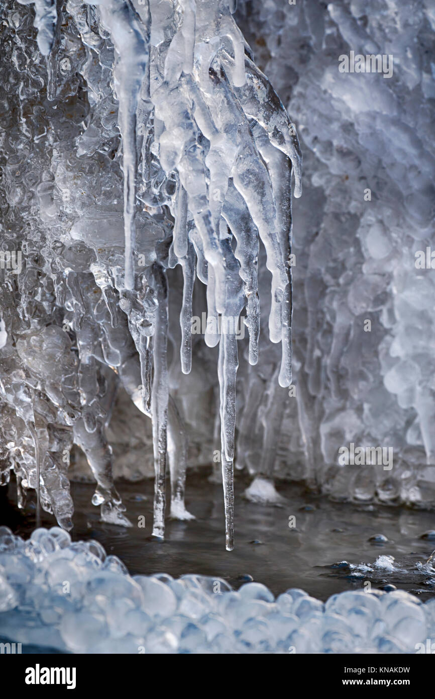 Cascade de glace, Ledges State Park, Iowa, États-Unis. Banque D'Images