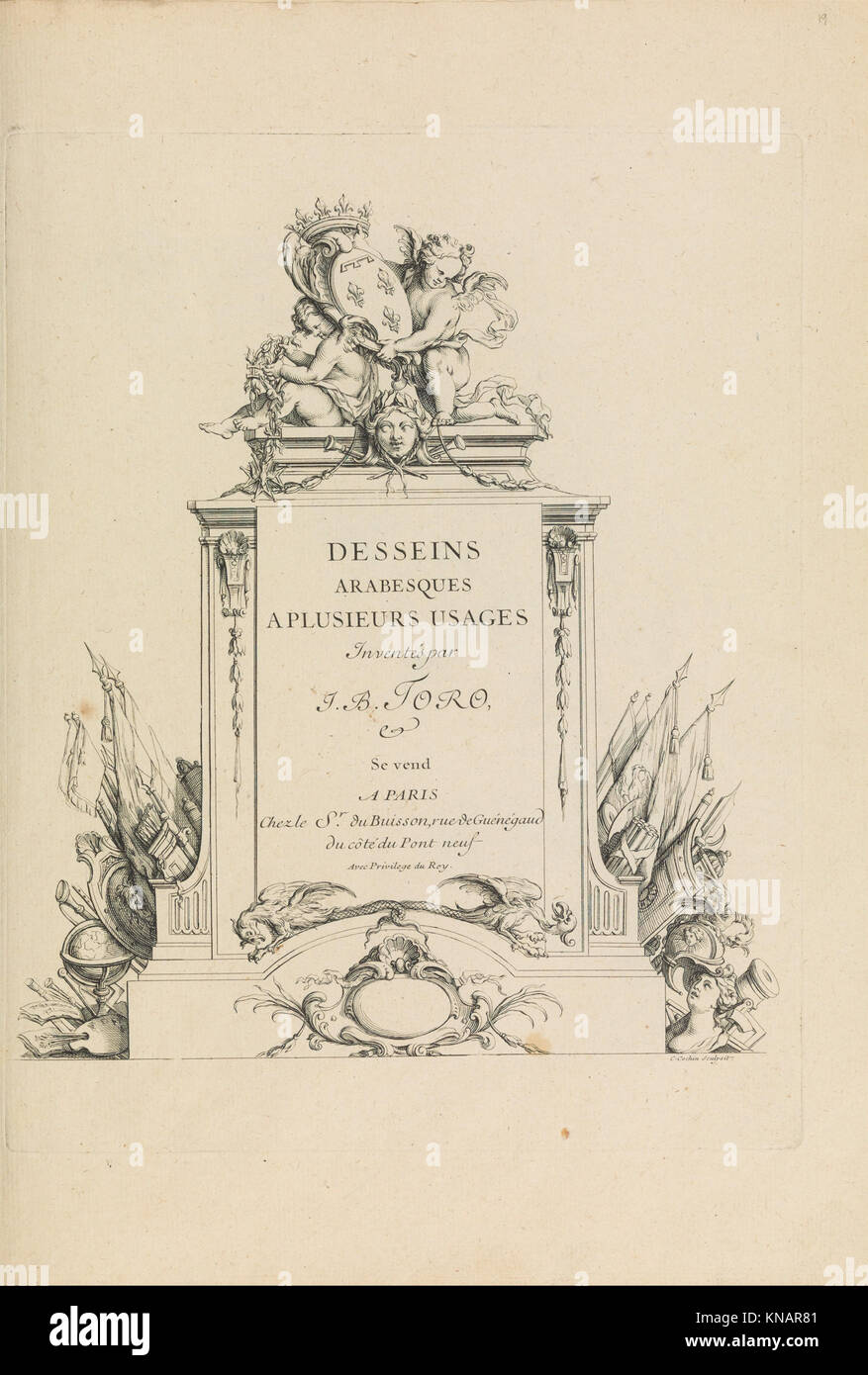 Desseins arabesques a plusieurs utilisations inventés par J.B. Toro (page de titre) MET DP311953 626687 Banque D'Images