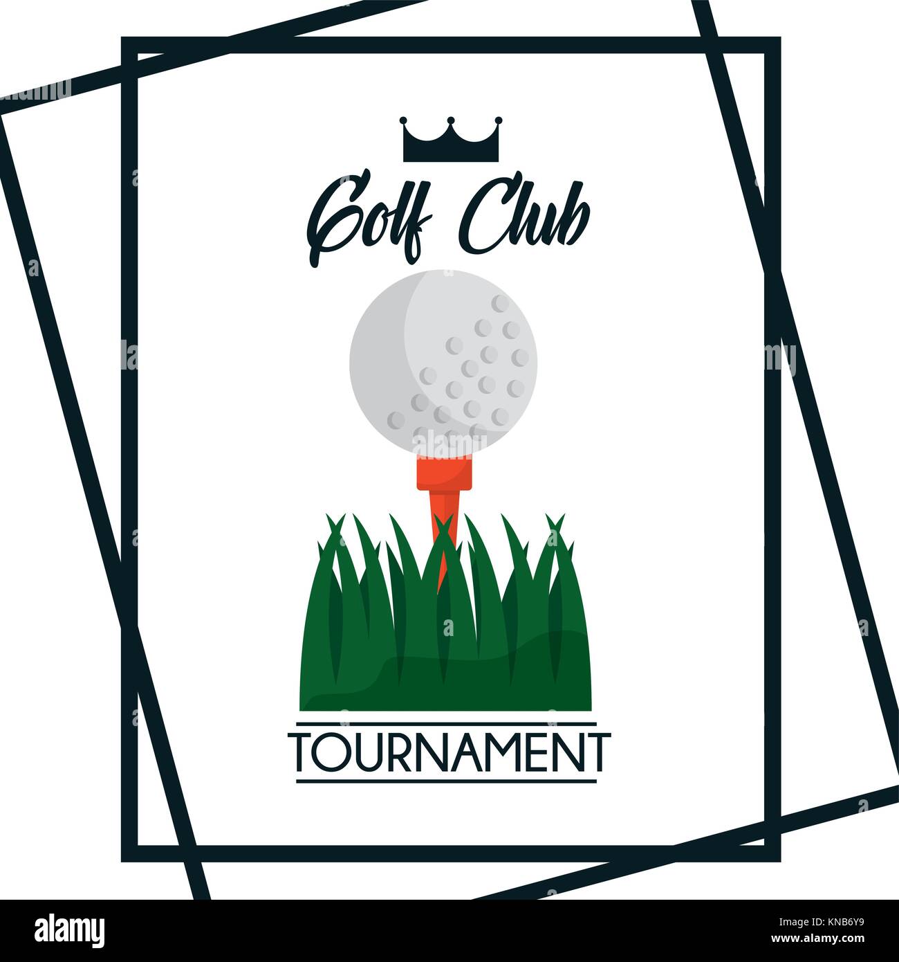 Tournoi de golf club de l'affiche Message d'herbe à billes Illustration de Vecteur