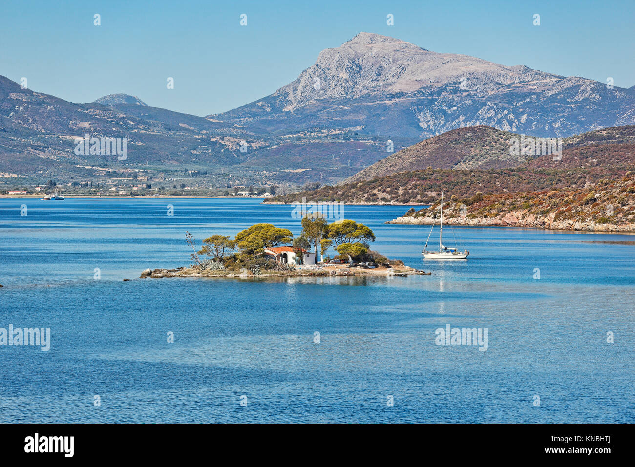 La petite île de Poros, Grèce Daskalio Banque D'Images
