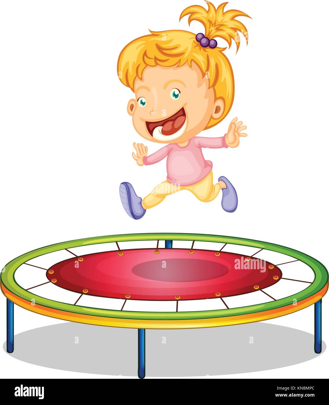 Illustration d'un jeu de fille sur un trampoline fond blanc Image  Vectorielle Stock - Alamy