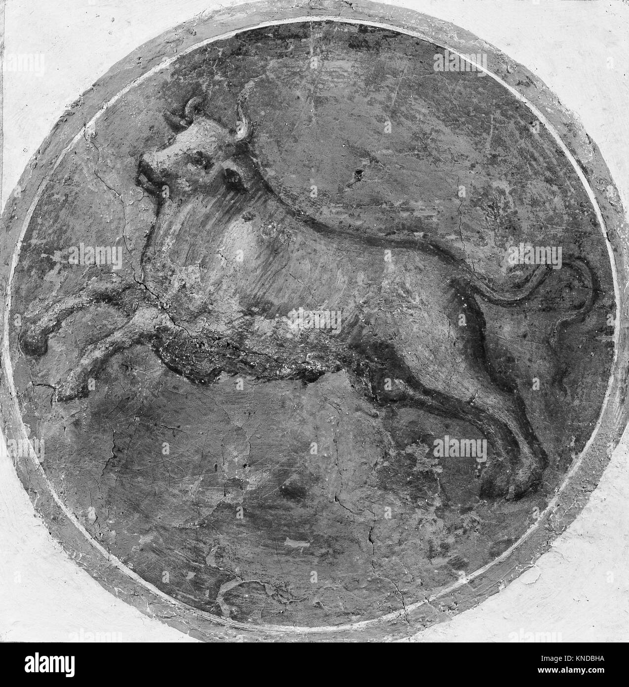 Les fresques de la Villa Stati-Mattei présentent des scènes romaines historiques avec une technique narrative et artistique détaillée, reflétant les expressions culturelles et esthétiques de la période. Banque D'Images