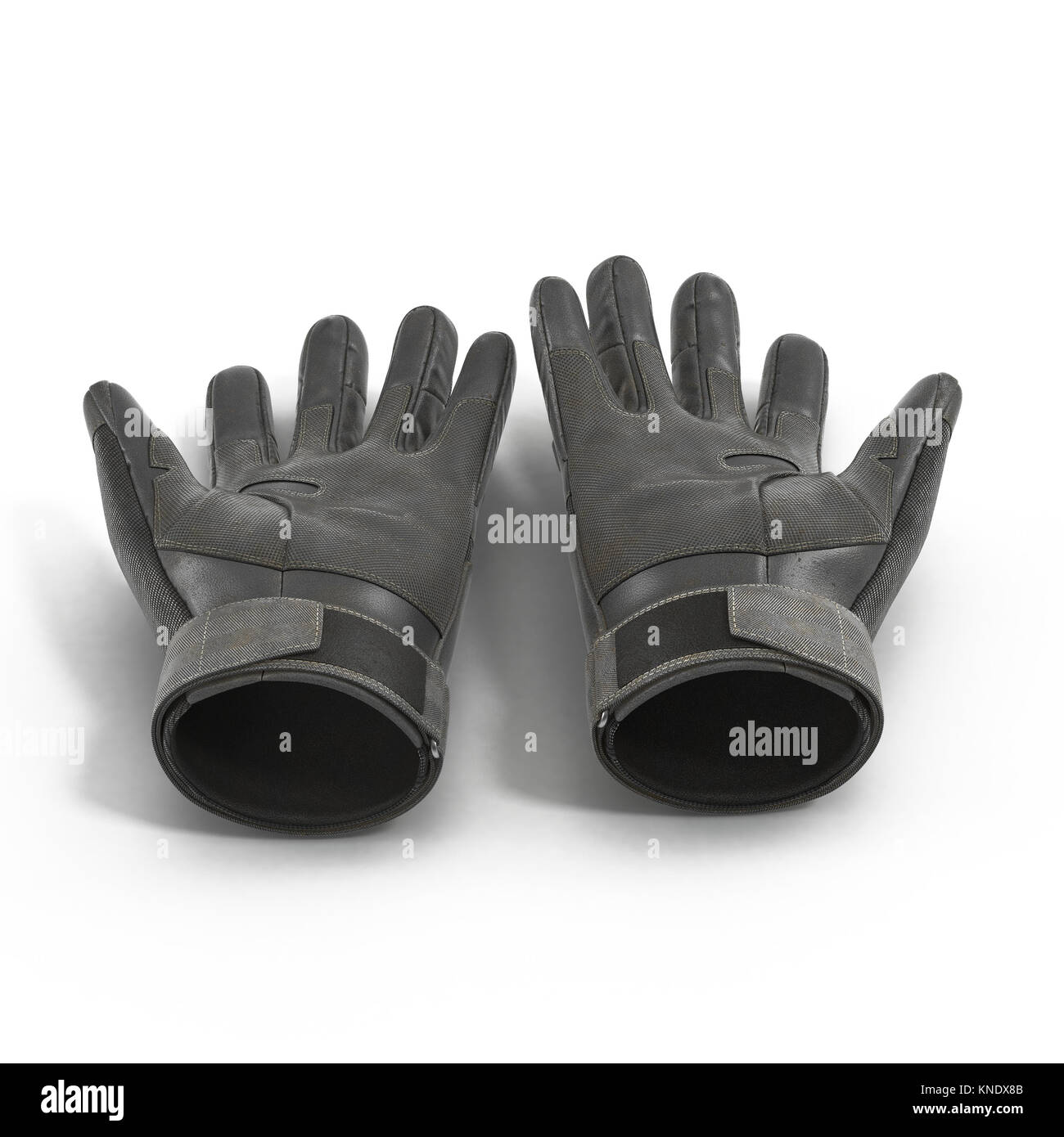 Gants noirs de combat sur blanc. 3D illustration Banque D'Images