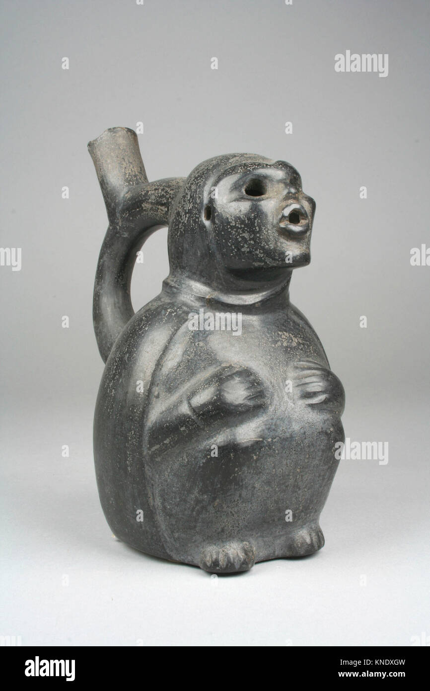 Gourde Précolombienne Style Moche – Pérou – Céramique – Bouteille Sifflet Ancienne