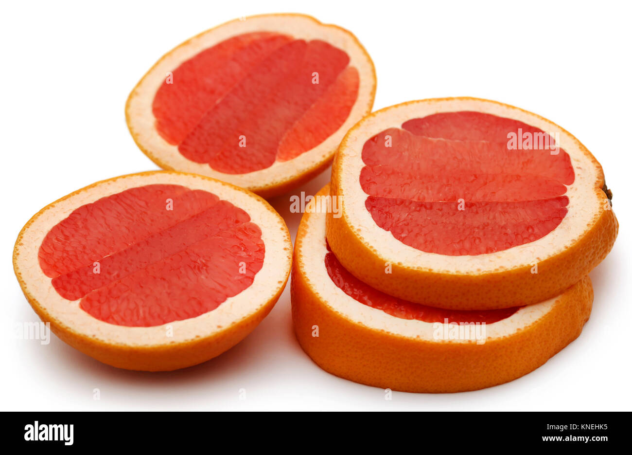 Pamplemousse bio sur fond blanc Banque D'Images