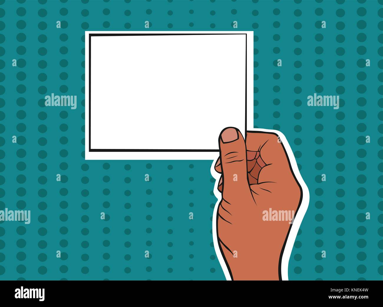 Homme de main tenant une carte Illustration de Vecteur