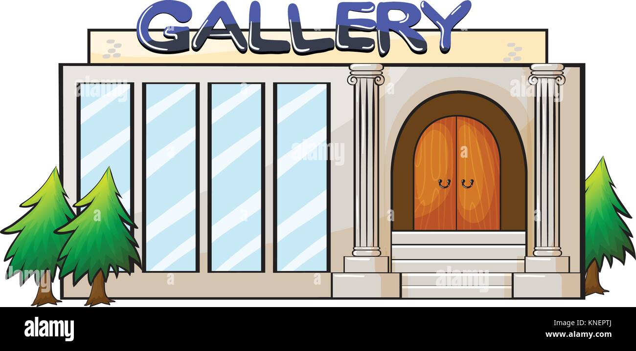 Illustration d'une galerie sur un fond blanc Illustration de Vecteur