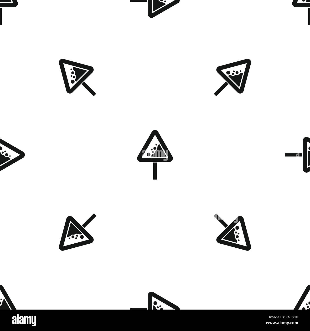 Les chutes de pierres de panneau de signalisation d'avertissement noir transparente motif Illustration de Vecteur