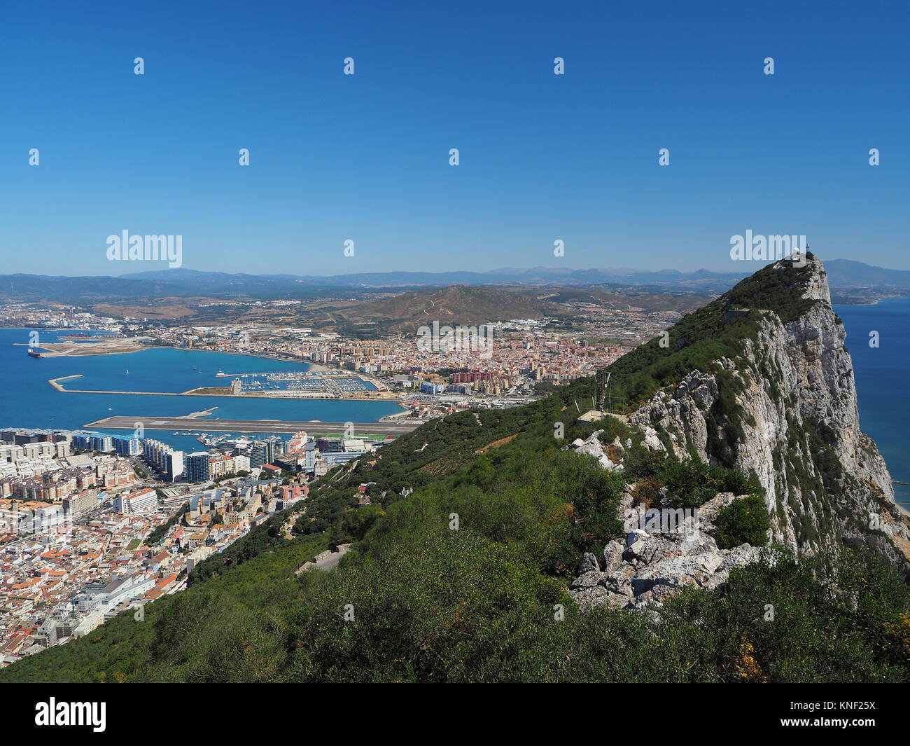 L'aéroport de Gibraltar de rocher de Gibraltar Banque D'Images