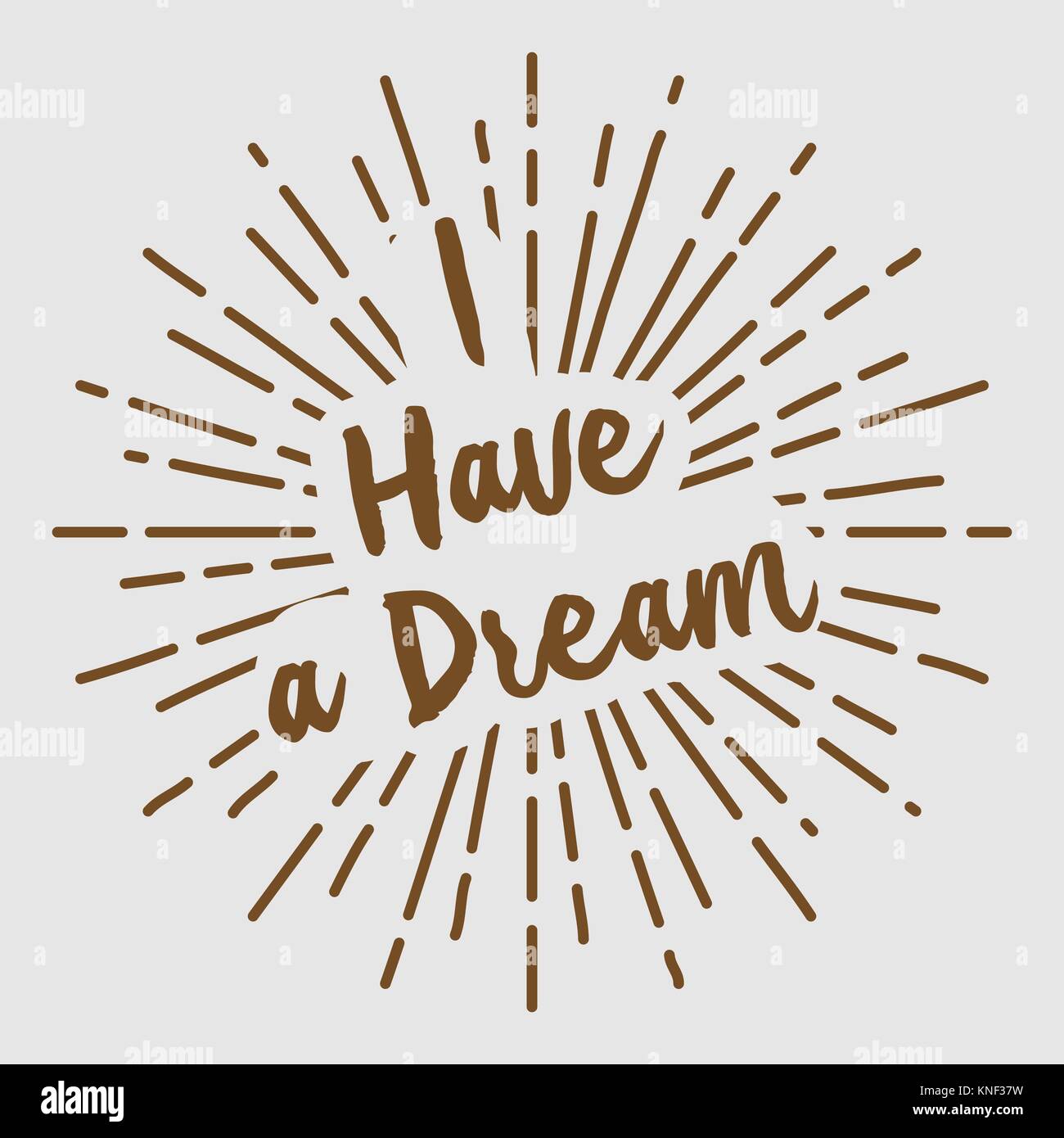 J'ai rêve texte typographie design vintage retro circle sun Illustration de Vecteur