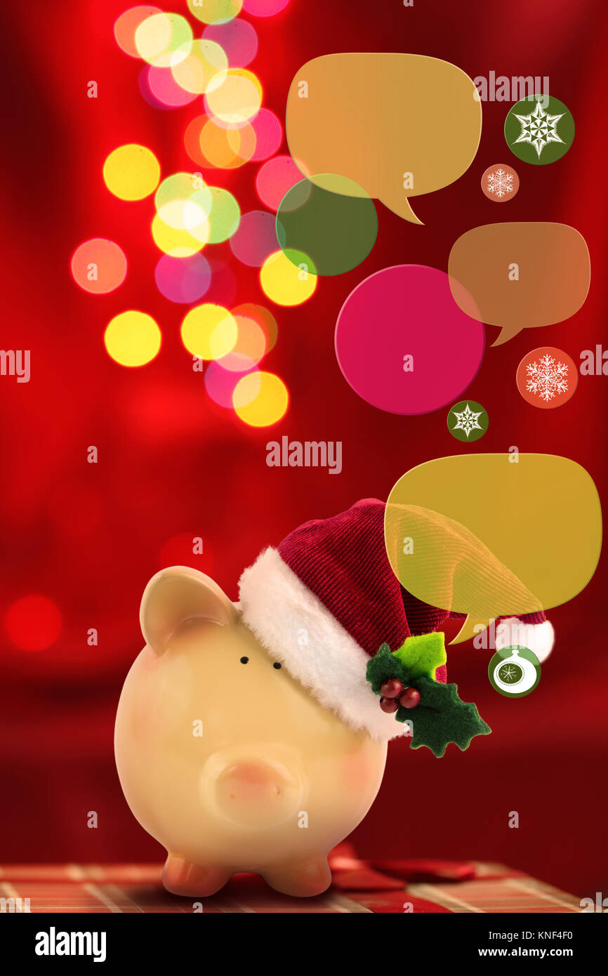 Tirelire avec les bulles. Vente de Noël concept Banque D'Images