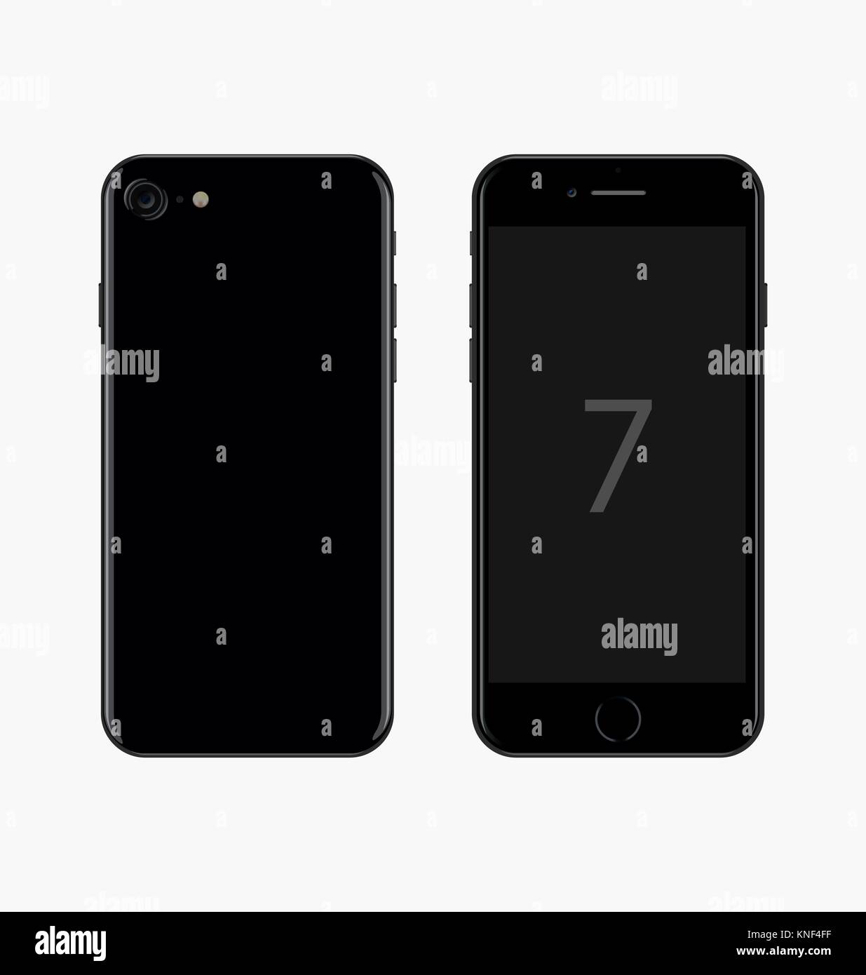 Vector illustration réaliste du smartphone. Nouveau noir sans cadre smart phone concept design. Illustration de Vecteur