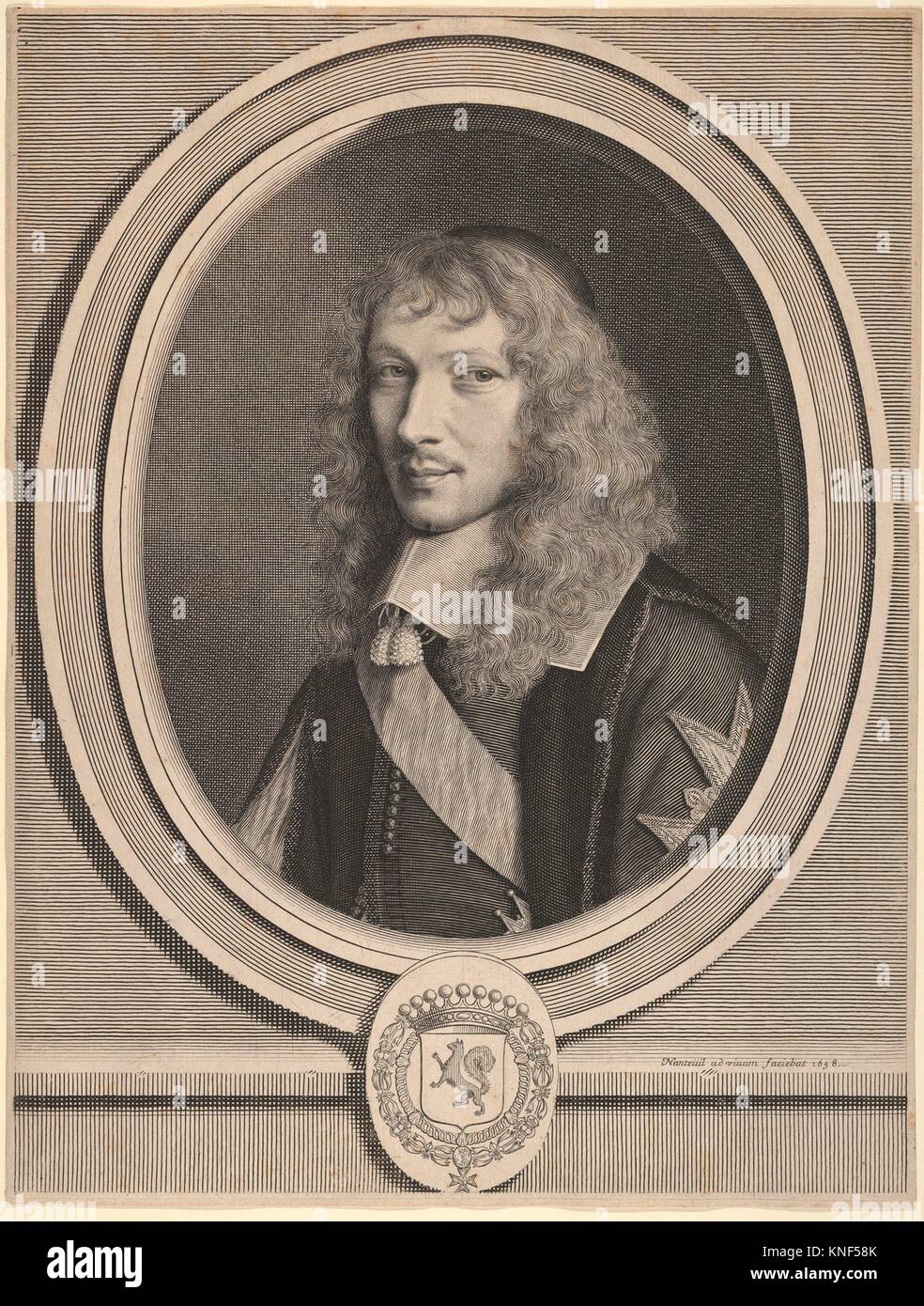 Basile Fouquet. Artiste : Robert Nanteuil (Français, Reims 1623-1678 Paris) ; Date : 1658 ; moyen : la gravure ; deuxième état de trois (Petitjean & Wickert) ; Banque D'Images