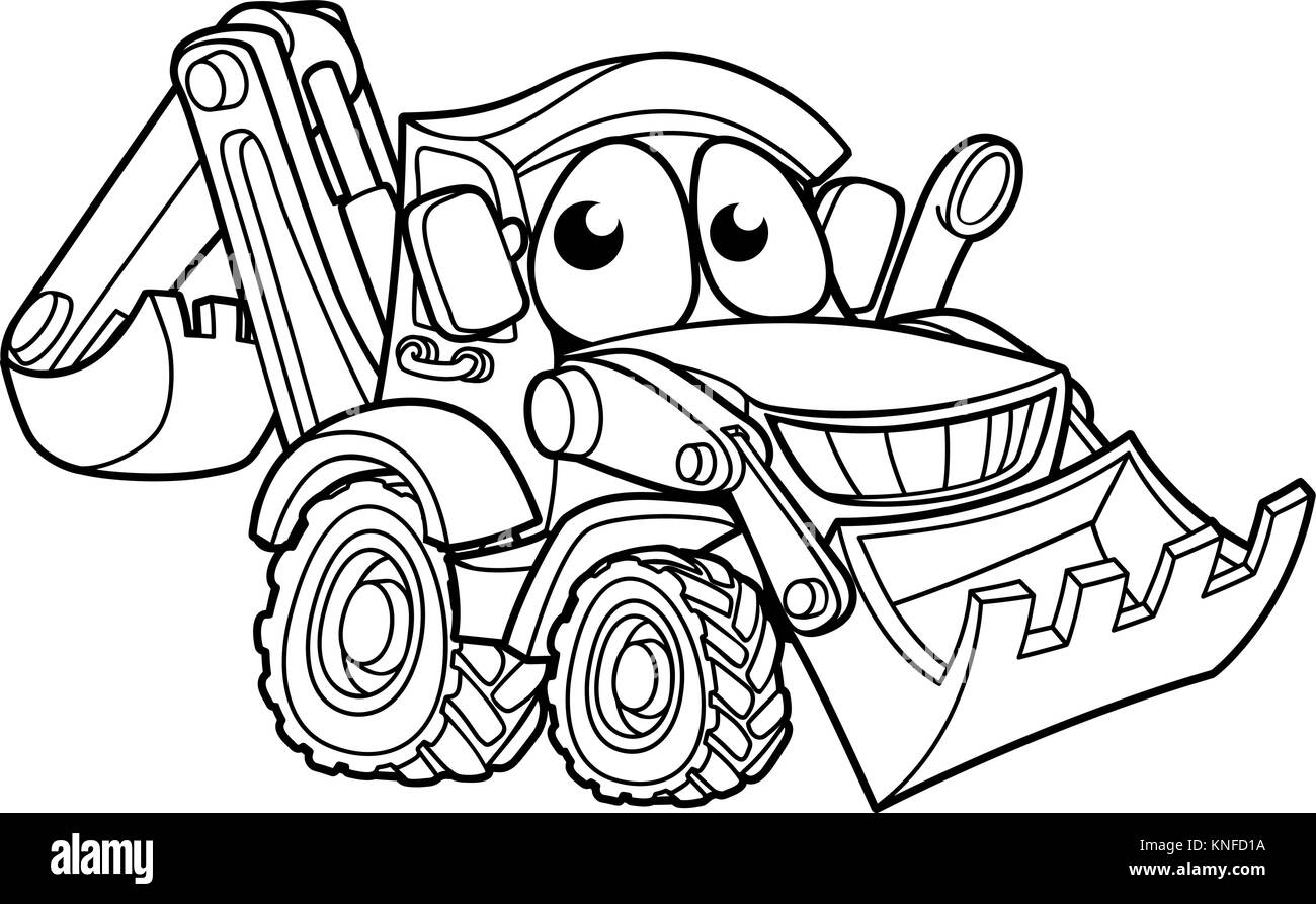 Pelle Bulldozer Personnage Illustration de Vecteur