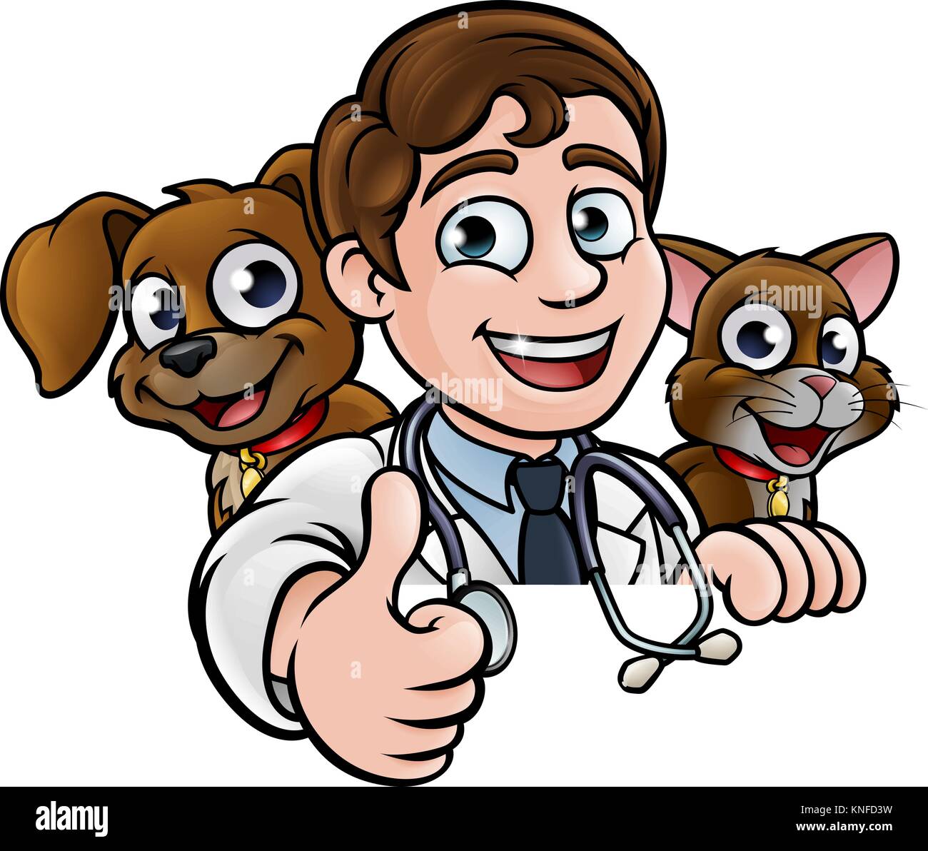 Vet Personnage Thumbs Up Sign Illustration de Vecteur