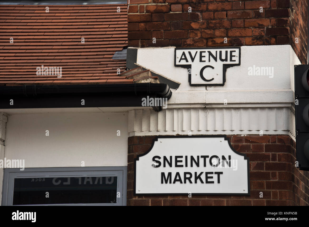 Marché Sneinton signe, Sneinton, Nottingham Banque D'Images