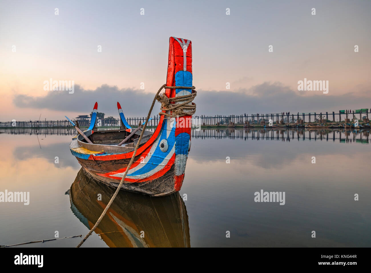 U Bein Bridge, Amarapura, Mandalay, Myanmar, en Asie Banque D'Images