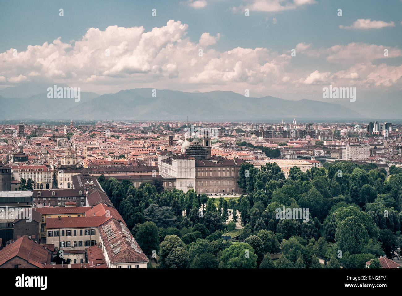 Vue aérienne de la ville de Turin. Piémont, Italie Banque D'Images