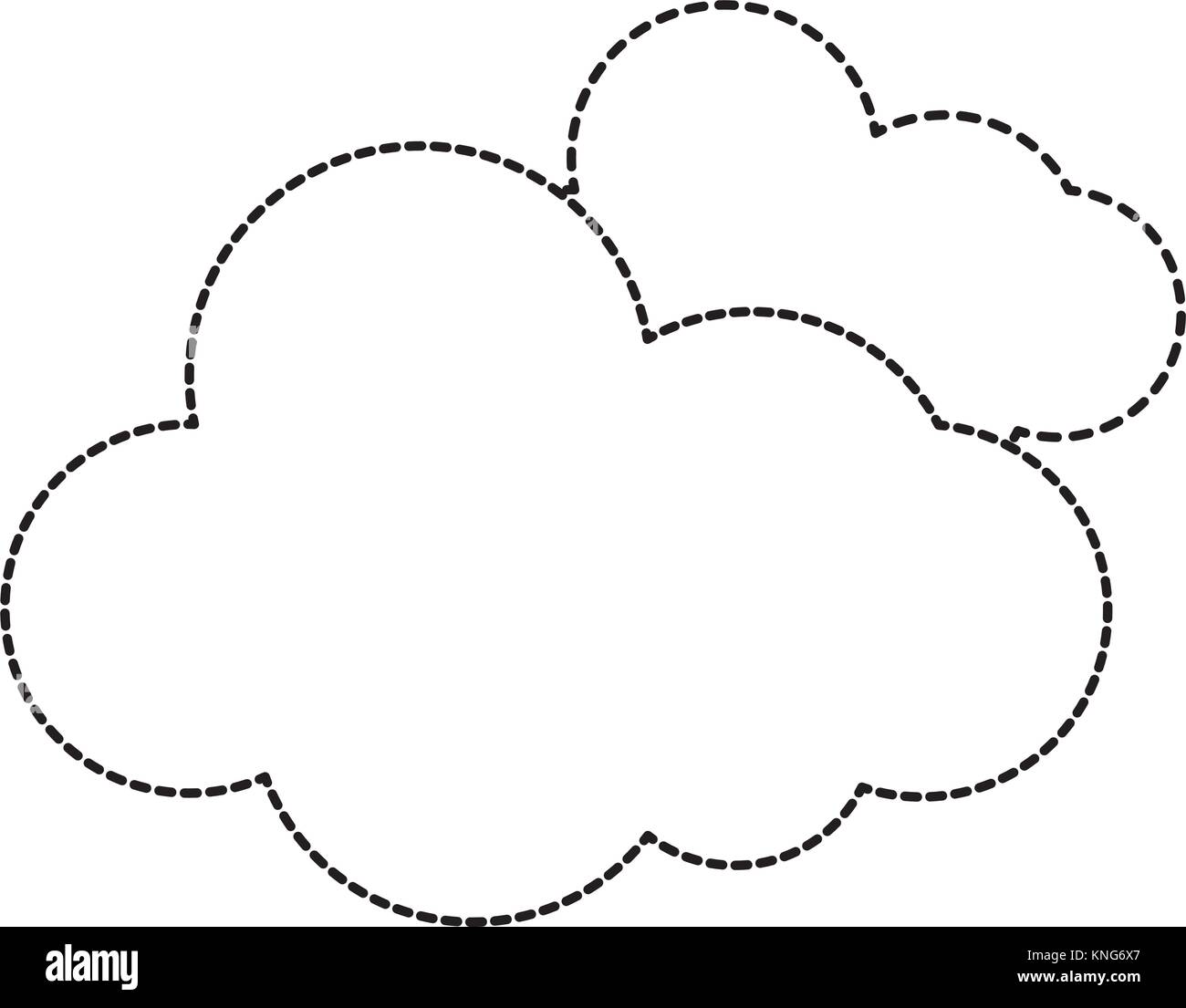 Forme en pointillé dans le ciel de nuages naturels design météo Illustration de Vecteur