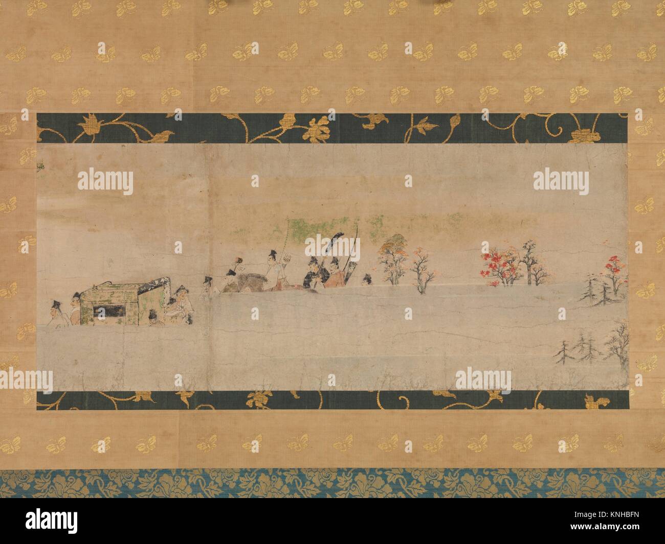 L'histoire de Sumiyoshi (Sumiyoshi monogatari). Période : période Kamakura (1185-1333) ; Date : fin du xiiie siècle, Culture : Japon ; moyen : Fragments d'une Banque D'Images