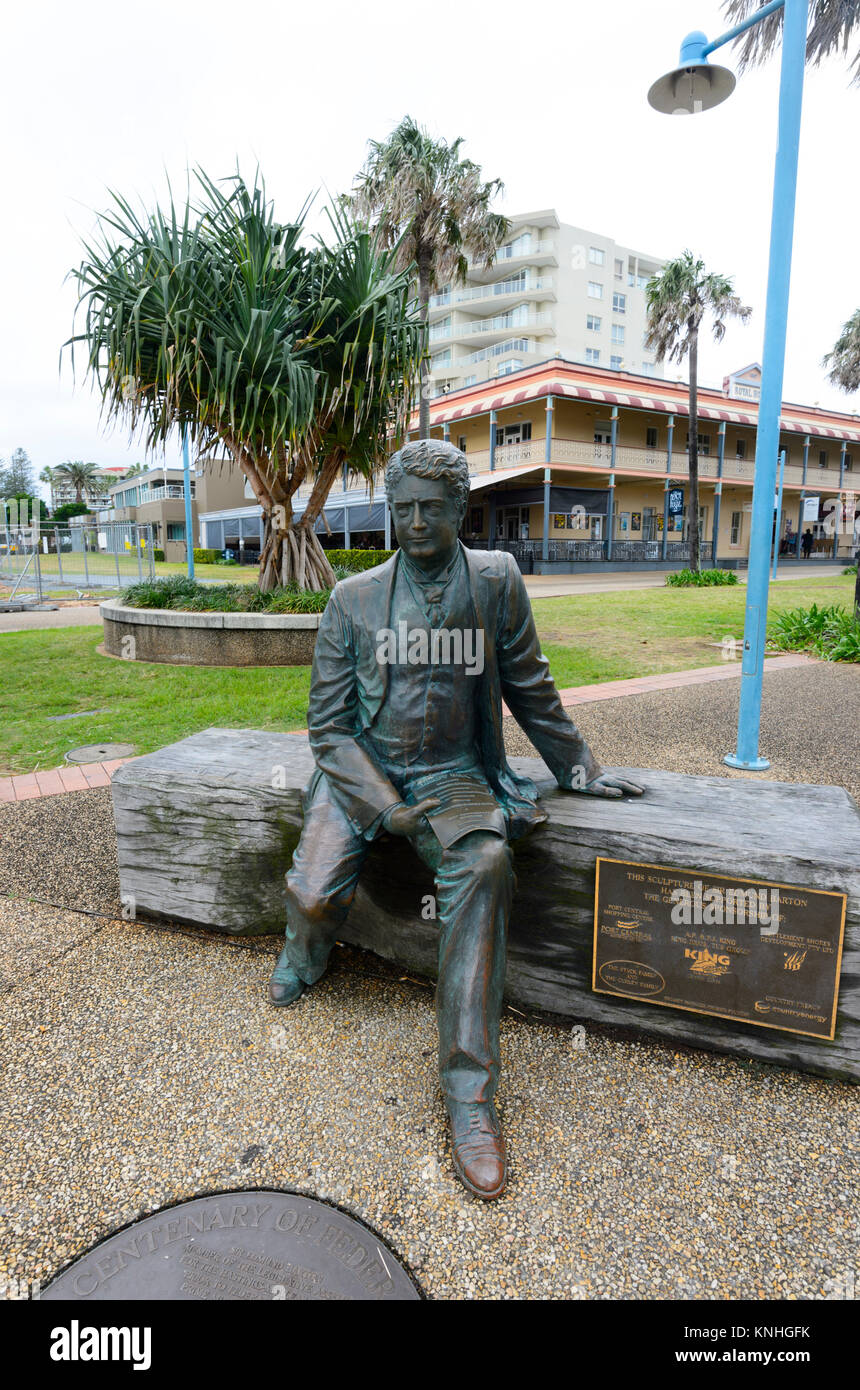 Sculpture de Sir Edmund Barton à Port Macquarie, New South Wales, NSW, Australie Banque D'Images