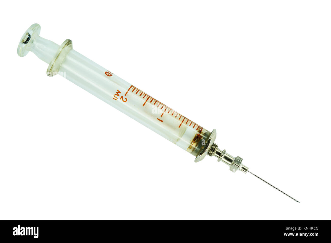 L'ancien outil médical une seringue en verre Photo Stock - Alamy