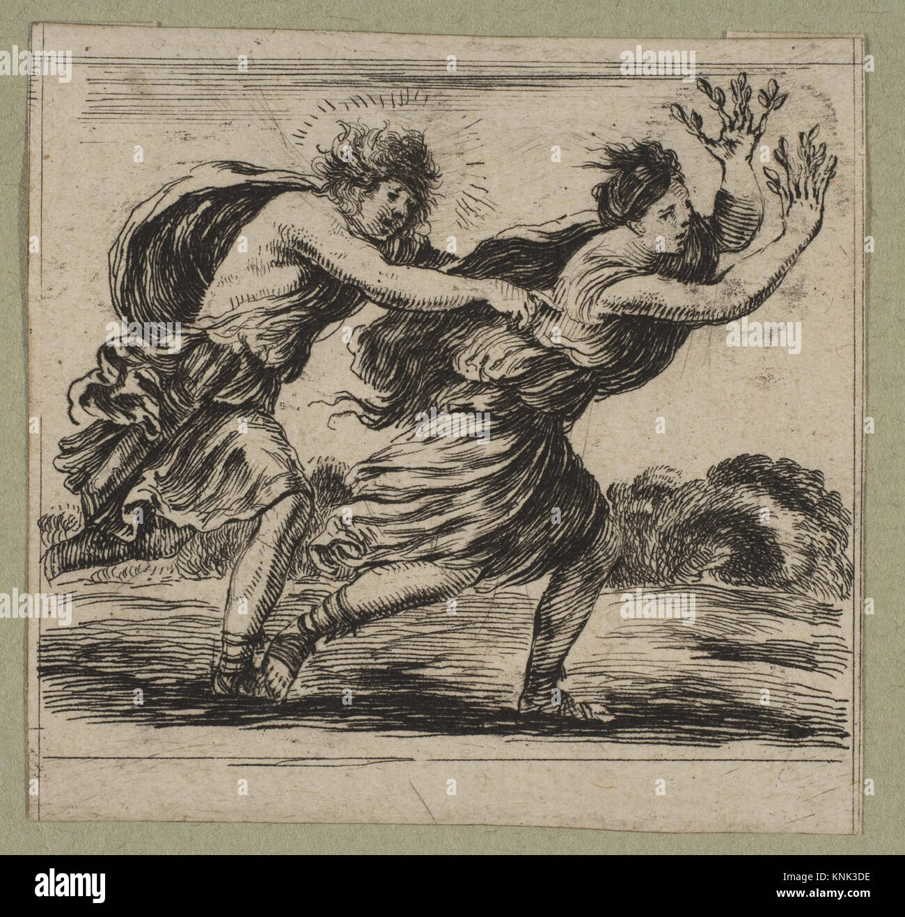 Apollon et Daphné, imprimé, gravé par Stefano della Bella, dessiné par Jean Desmarets de Saint-Sorlin Banque D'Images