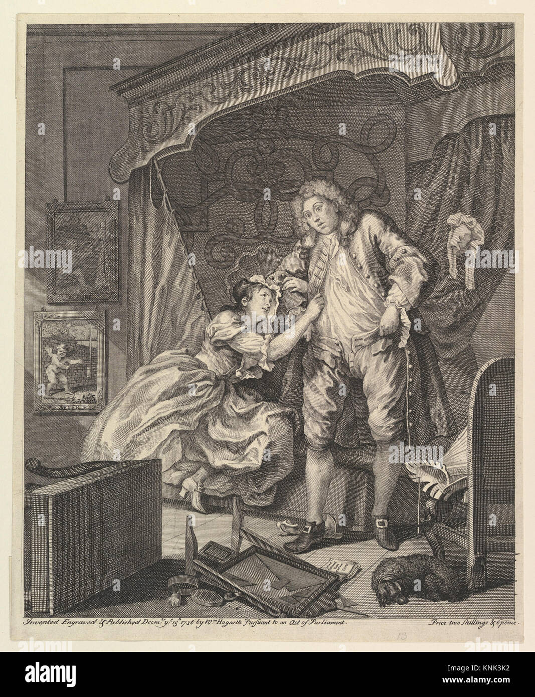 Après par le peintre anglais, satiriste illustré, graveur et caricaturiste William Hogarth (1697-1764), 1736 Banque D'Images