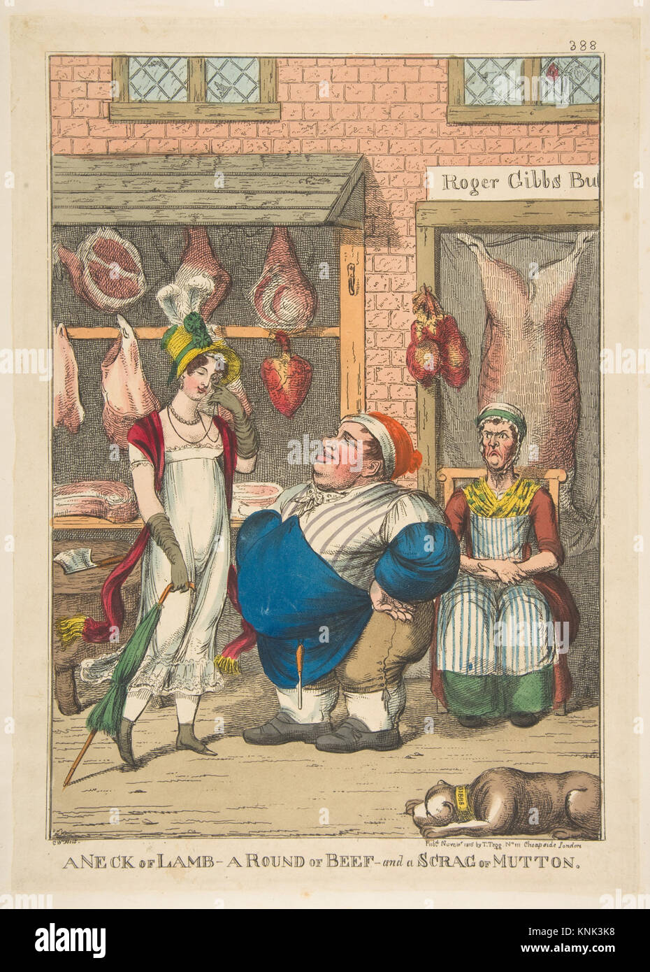 A Neck of Lamb, a Round of Beef, and a Scrag of Mutton print de Charles Williams, caricaturiste, graveur et illustrateur britannique, décédé en 1830, 1816 Banque D'Images