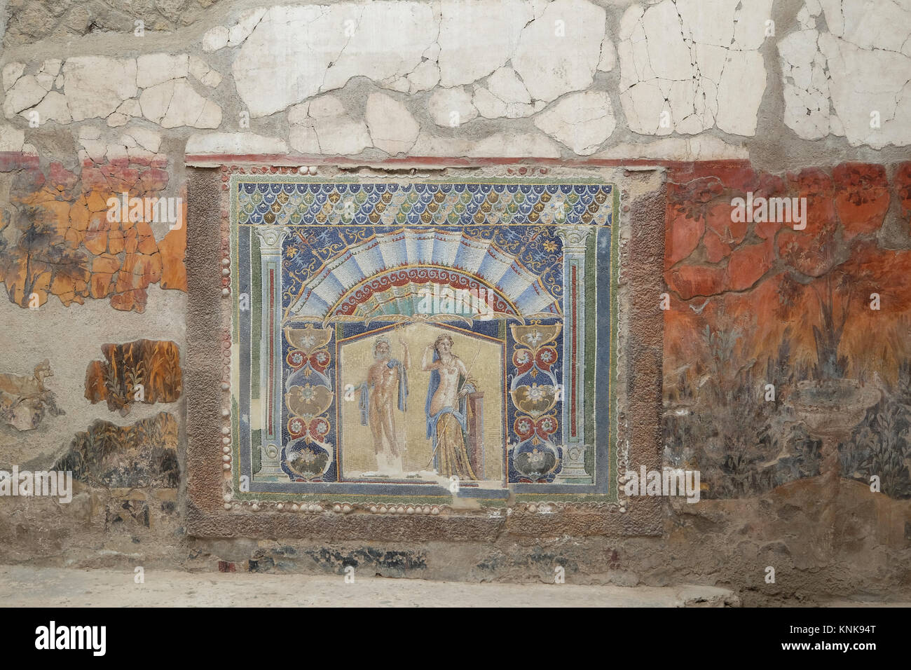 Maison de Neptun et Amfritites (Casa di Nettuno e Anfitrite), vue de l'intérieur, ruine,Herculanum,Italie,Naples,Ercolano Banque D'Images
