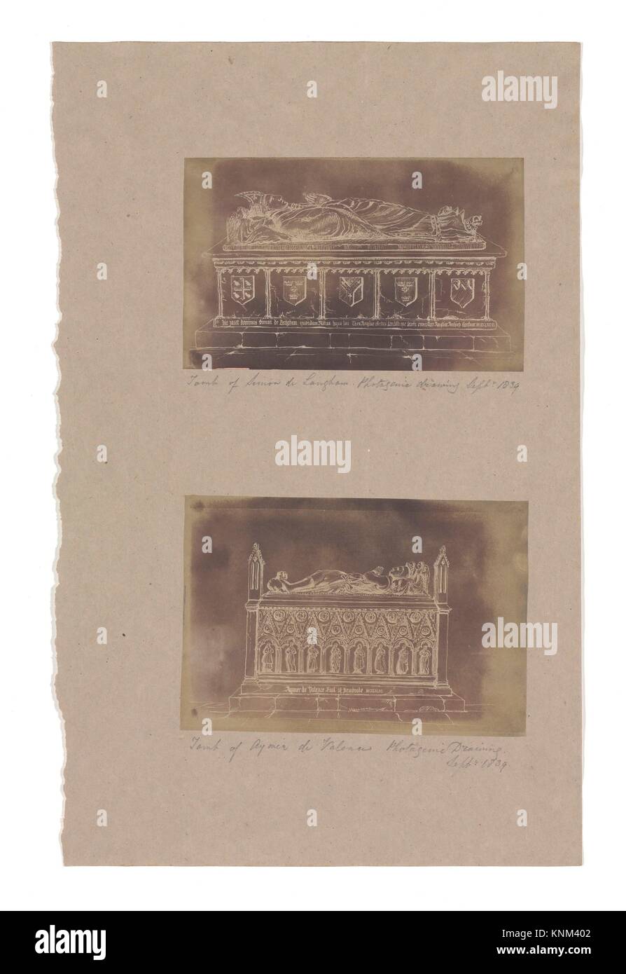 Tombe de Simon de Langham, Tombe d'aymer de Valence. Artiste : Inconnu (britannique) ; Date : Photo Stock