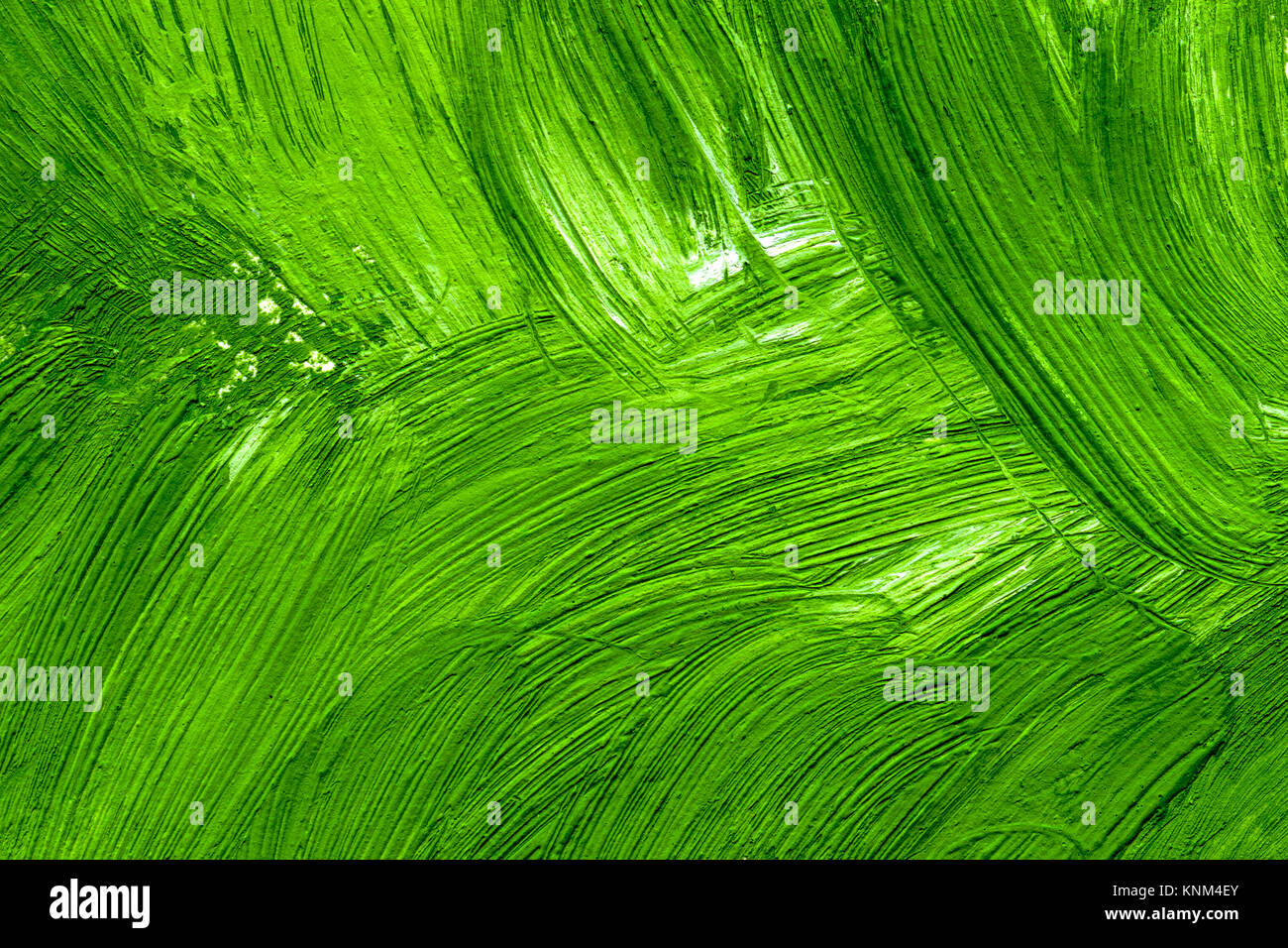 Coups de pinceau peinture texture détaillée de la gouache verte Banque D'Images