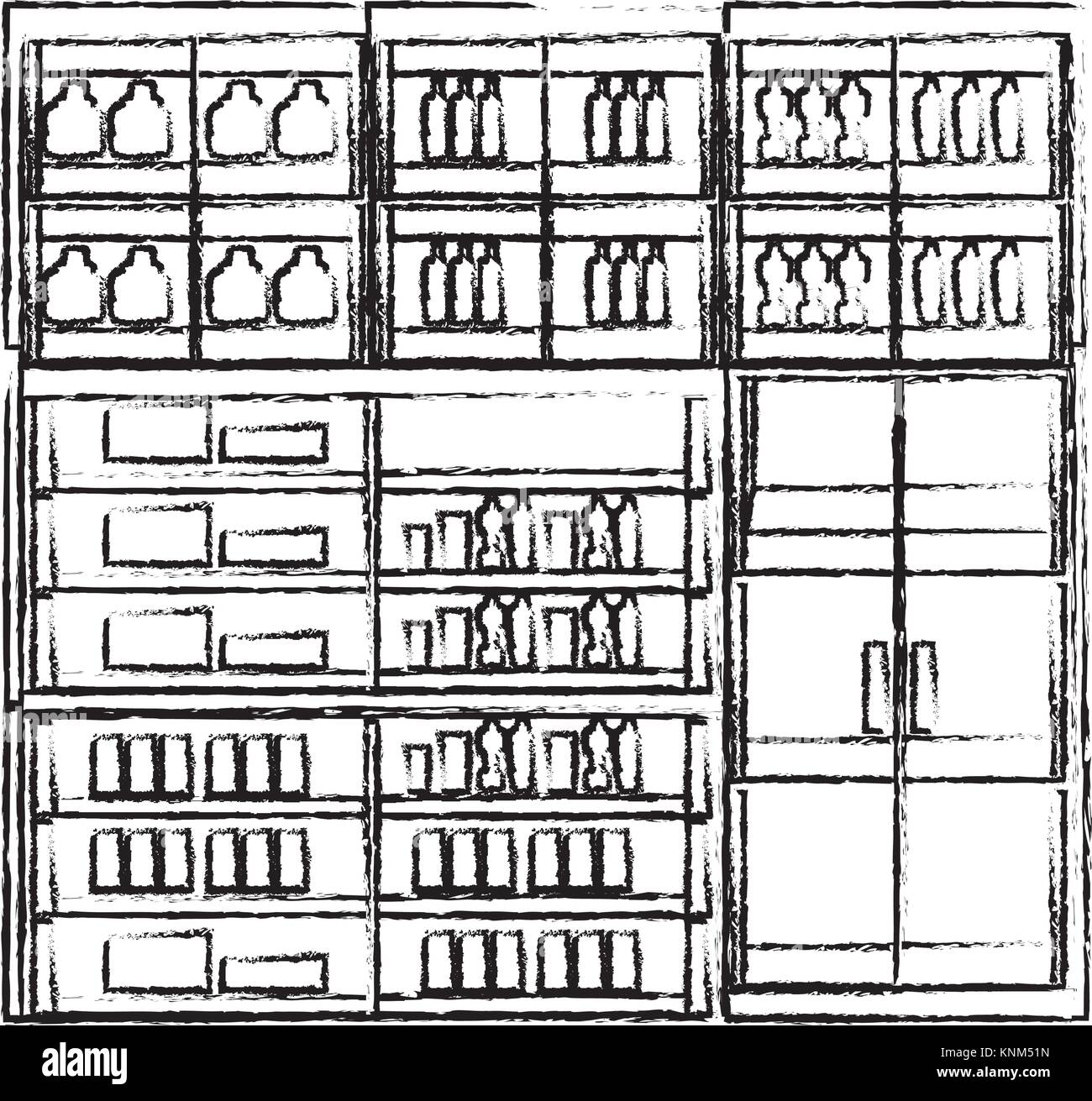 Les rayons des supermarchés concept design Illustration de Vecteur