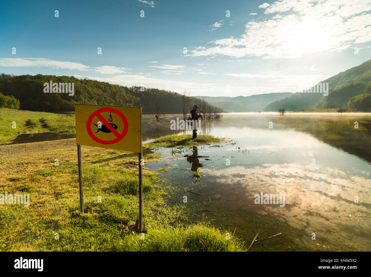 La pêche est interdite Banque D'Images