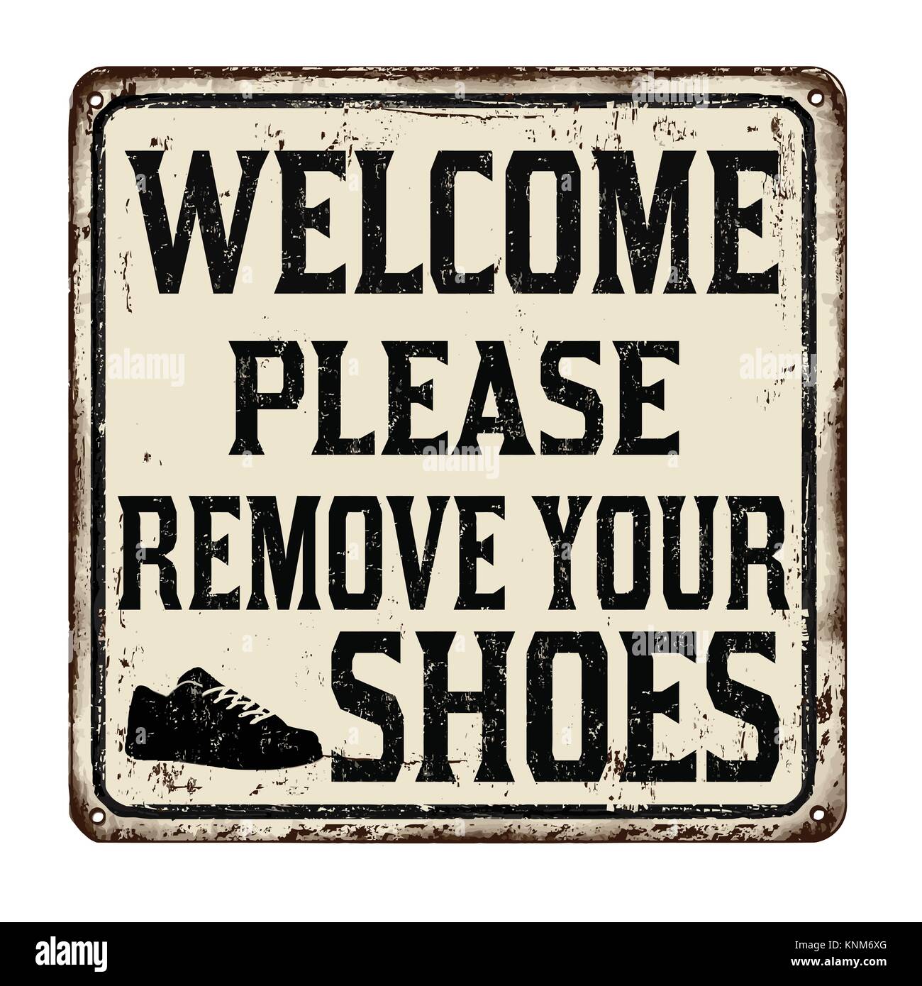 Enlever Vos Chaussures Signe Rouge Nouveau Vecteur par ©mnaleen