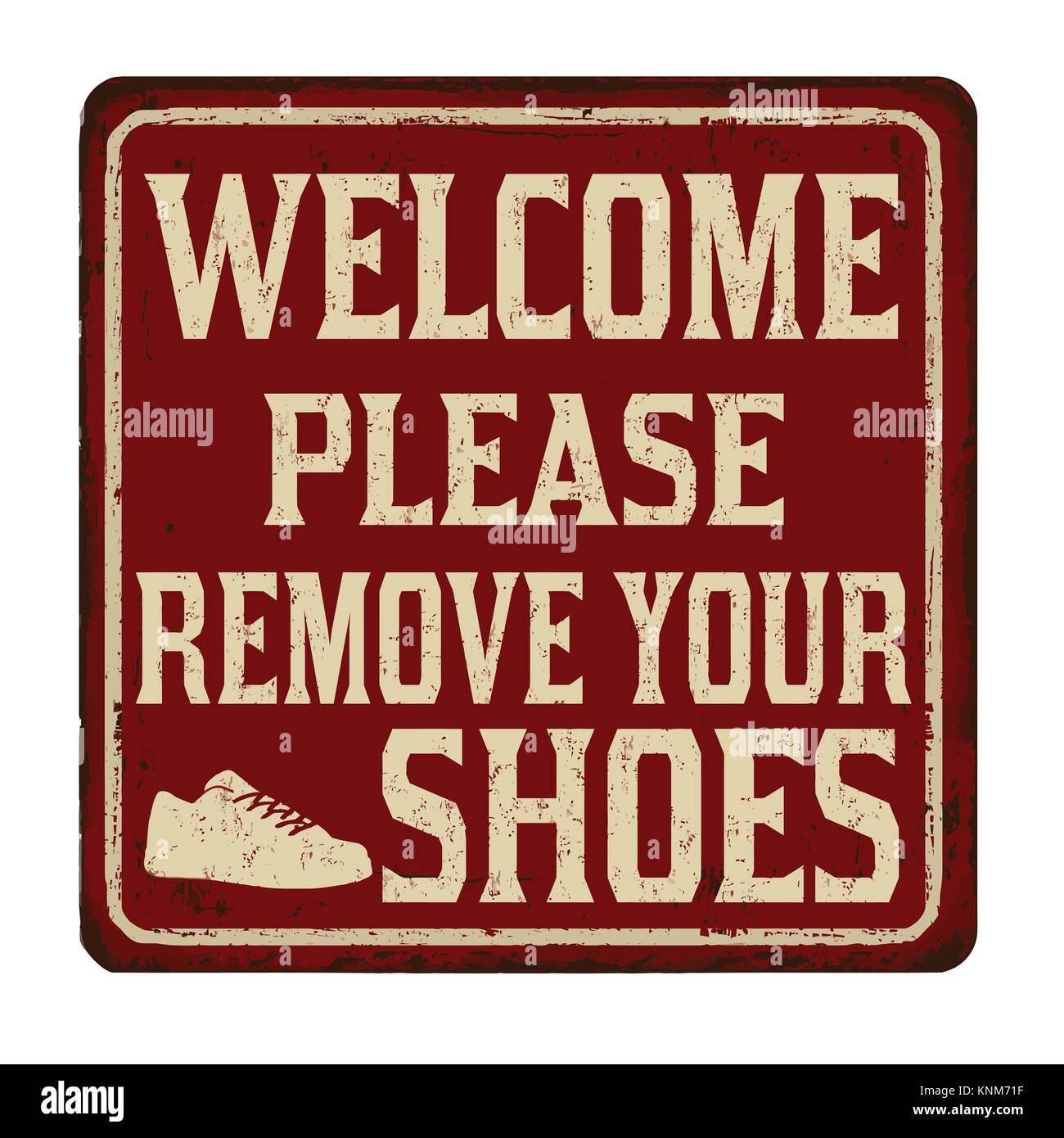 S'il Vous Plaît Enlever Vos Chaussures Merci Signe Vecteur