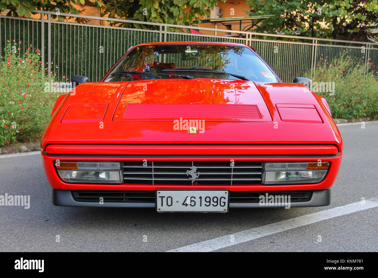 Spilamberto, Italie- Octobre 02, 2016 : Exposition de voitures de Musée Ferrari dans les rues de Spilamberto Banque D'Images