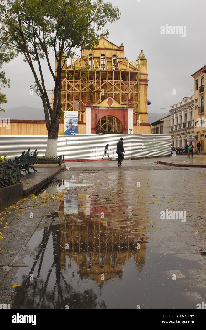 San Cristóbal de las Casas, de l'église endommagée par tremblement de terre, Chiapas, Mexique Banque D'Images