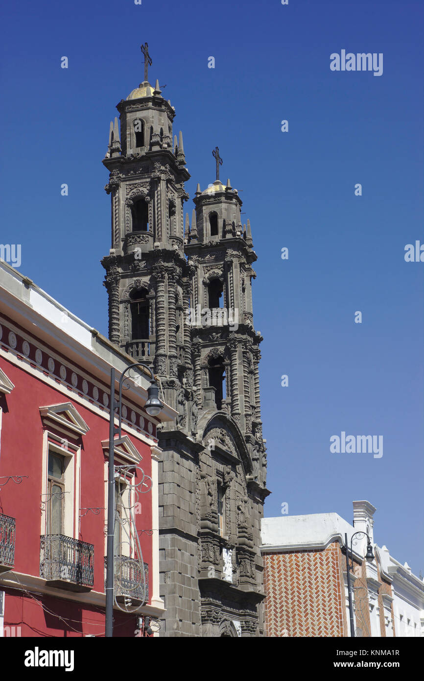 Templo de San Cristobal, Puebla, Mexique Banque D'Images